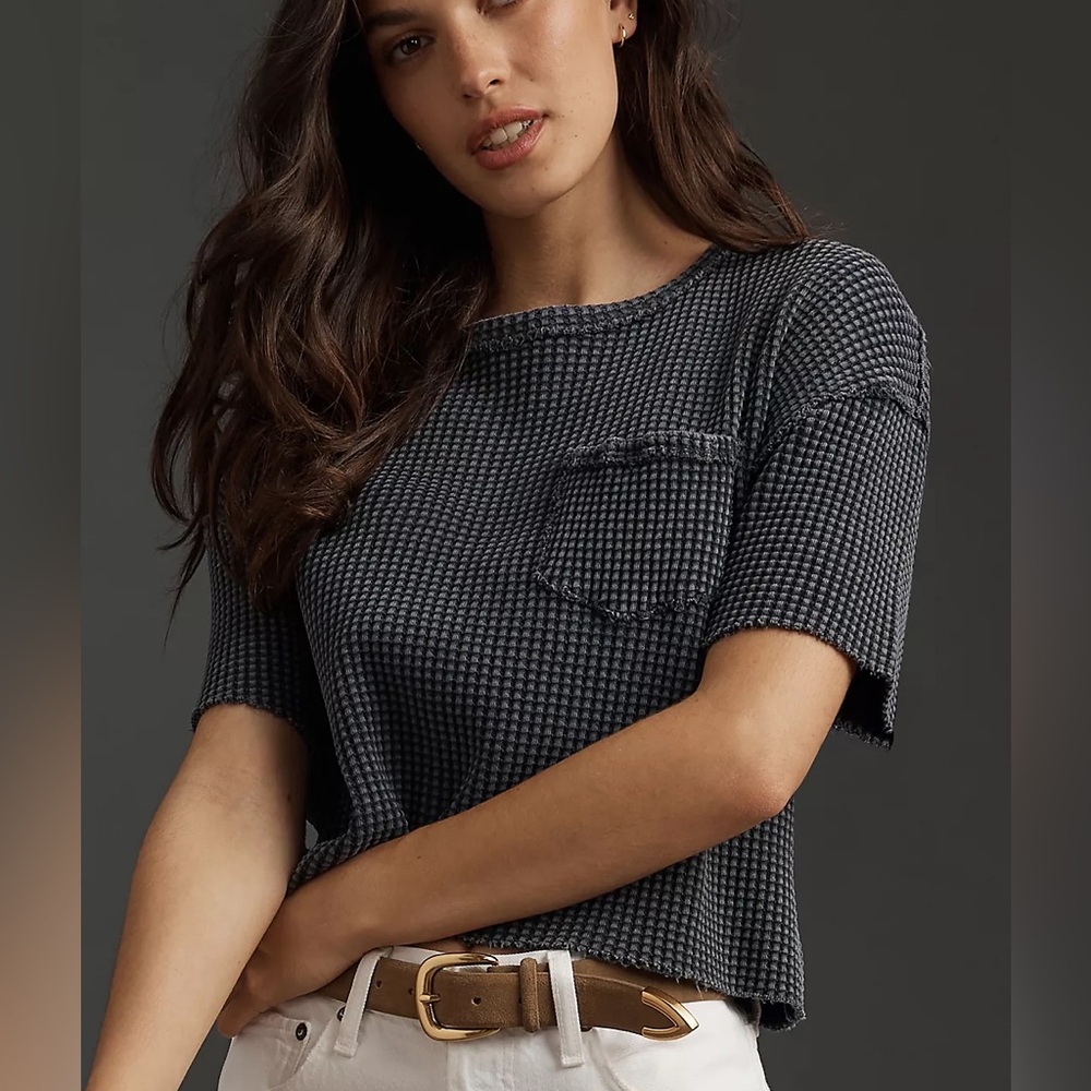 Pilcro Short-Sleeve Waffle T-Shirt